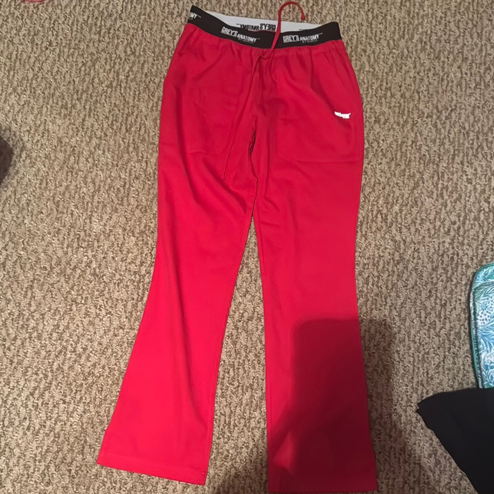 Red greys anatomy scrub pants
